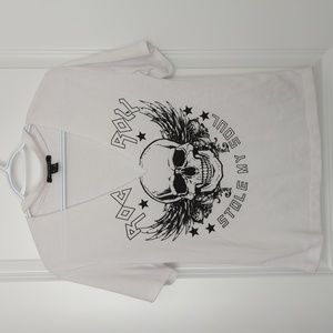 Skeleton White Neck collar V neck